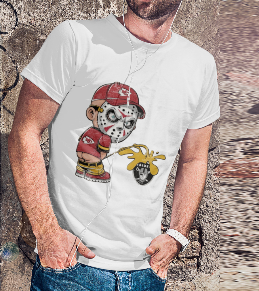 Kansas City Chiefs Jason Voorhees Pissing On Las Vegas Raiders T-Shirt