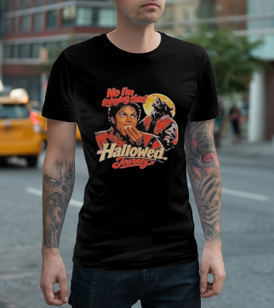 No I'm Enjoying This Hallowed Journey Werewolf Thriller Eating Popcorn T-Shirt