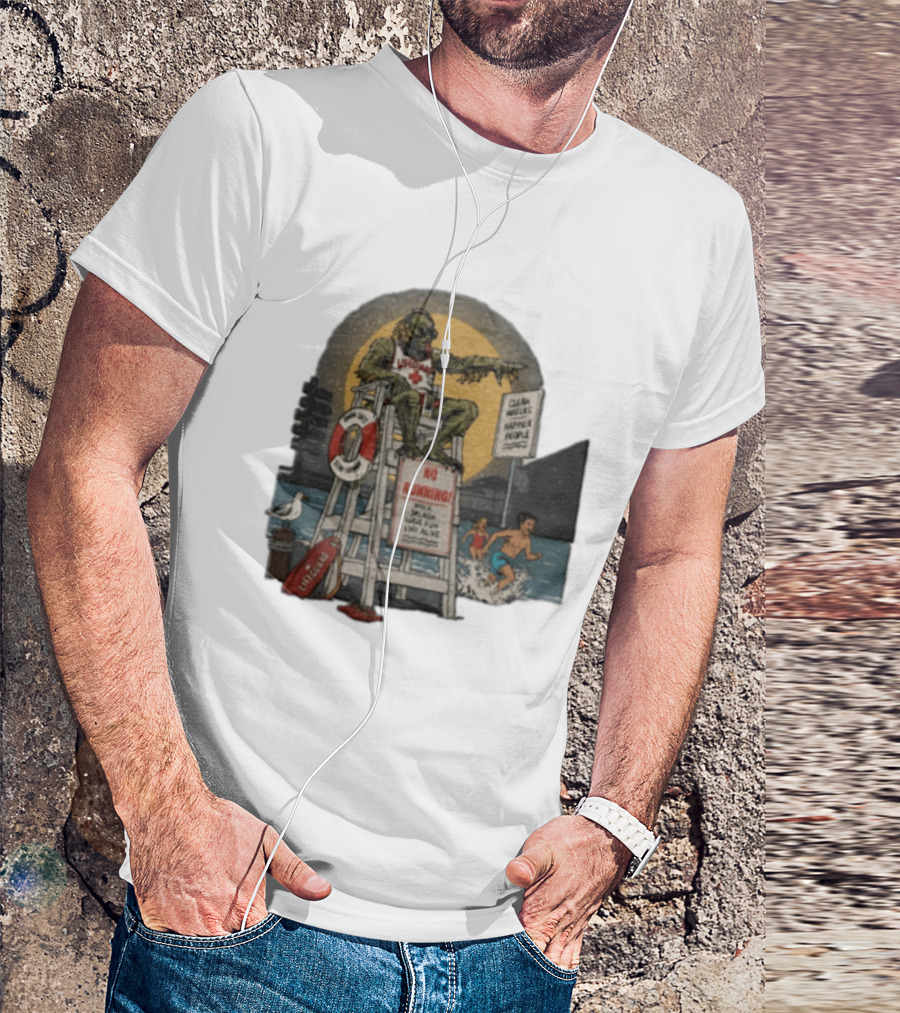 Lifeguard Creature No Running Walk Splash Stay Alive Clean Waters Happy People T-Shirt