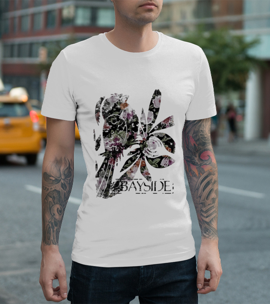 Bayside Floral Bird Distressed Alternative Rock T-Shirt
