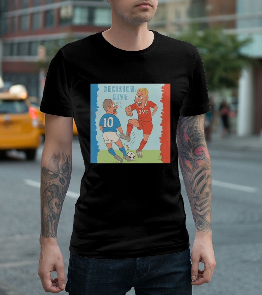 Decision Dive JVC Arsenal Football Cartoon Vintage Rivalry T-Shirt