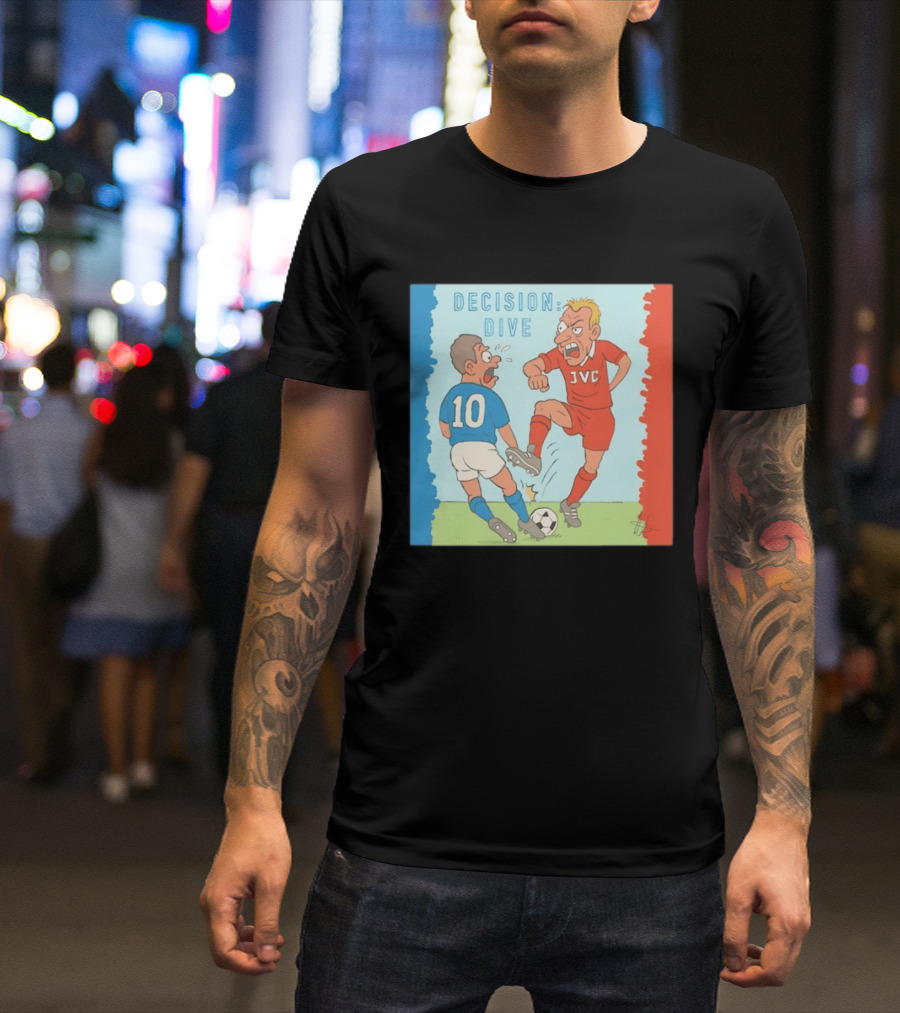 Decision Dive JVC Arsenal Football Cartoon Vintage Rivalry T-Shirt