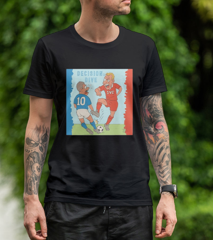 Decision Dive JVC Arsenal Football Cartoon Vintage Rivalry T-Shirt