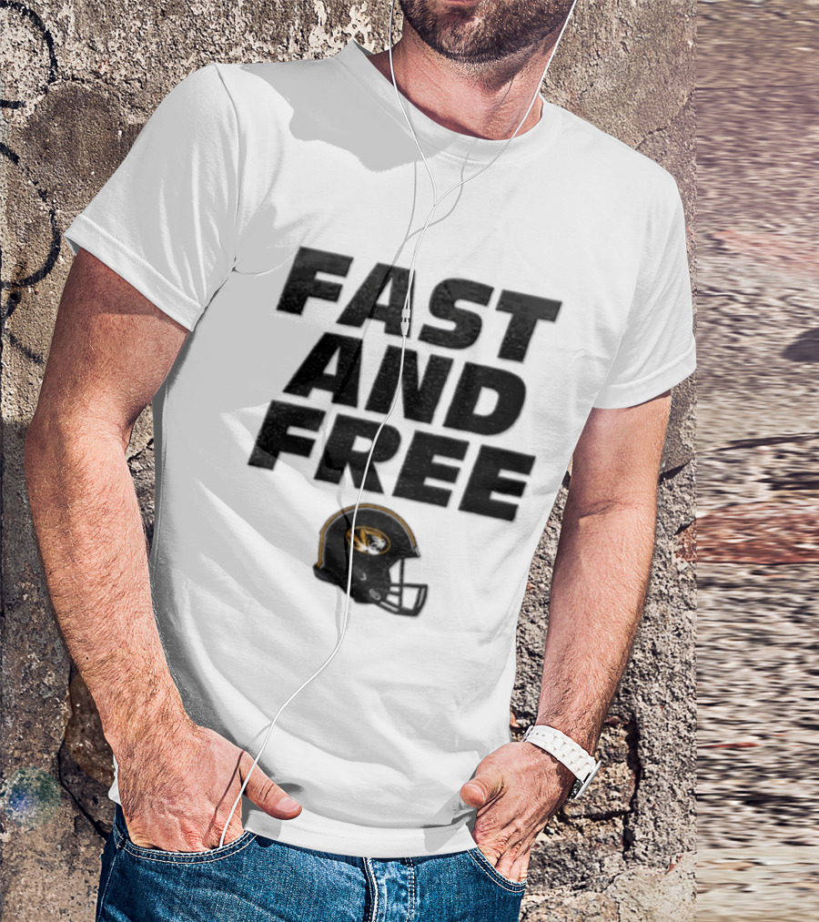 Missouri Tigers NCAA Football Fast And Free Helmet T-Shirt