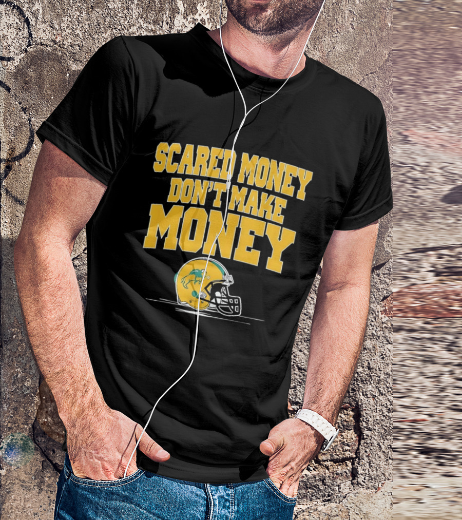 Scared Money Don't Make Money Buffalo Helmet Football T-Shirt