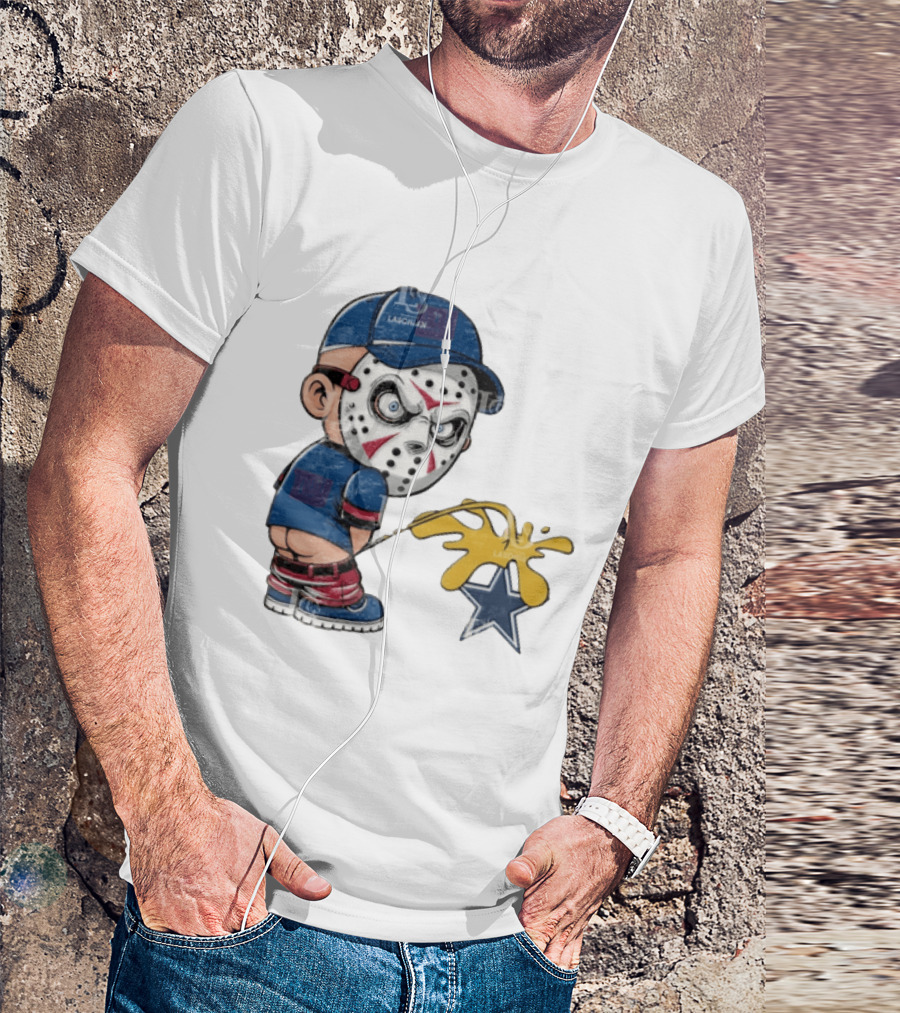New York Giants Jason Voorhees Piss On Dallas Cowboys T-Shirt