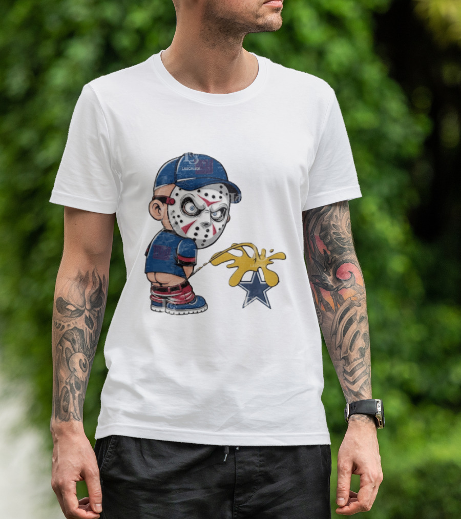 New York Giants Jason Voorhees Piss On Dallas Cowboys T-Shirt