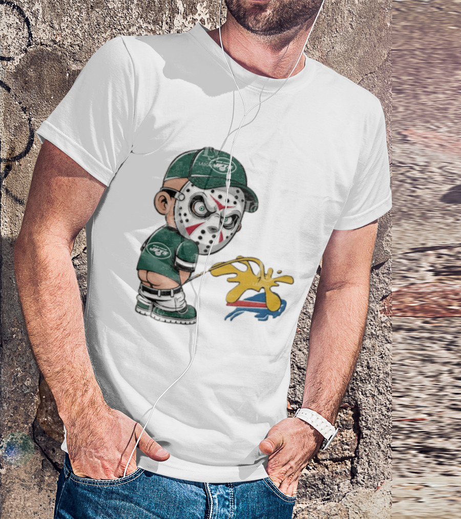 New York Jets Jason Voorhees Pissing On Buffalo Bills T-Shirt