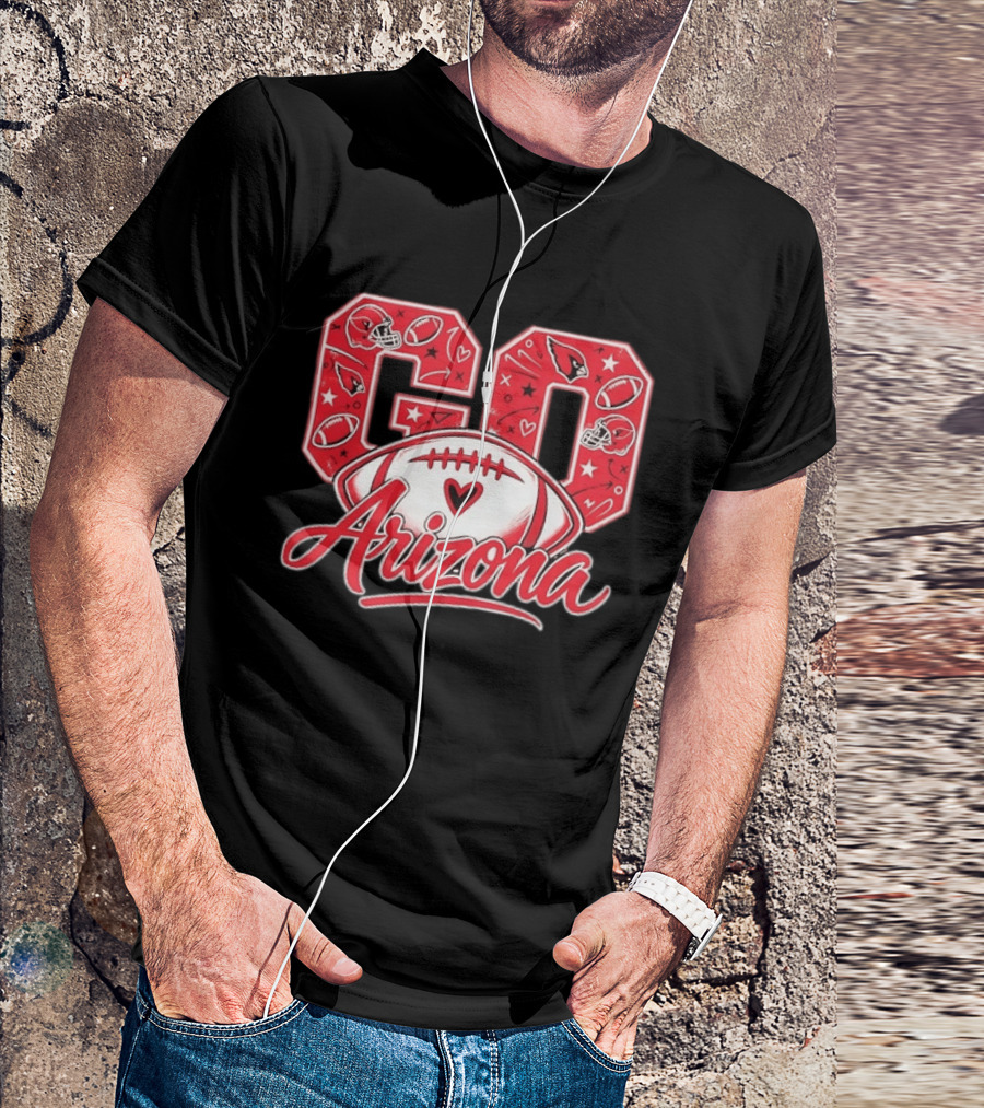 Arizona Cardinals Football Heart Go Fan Spirit T-Shirt