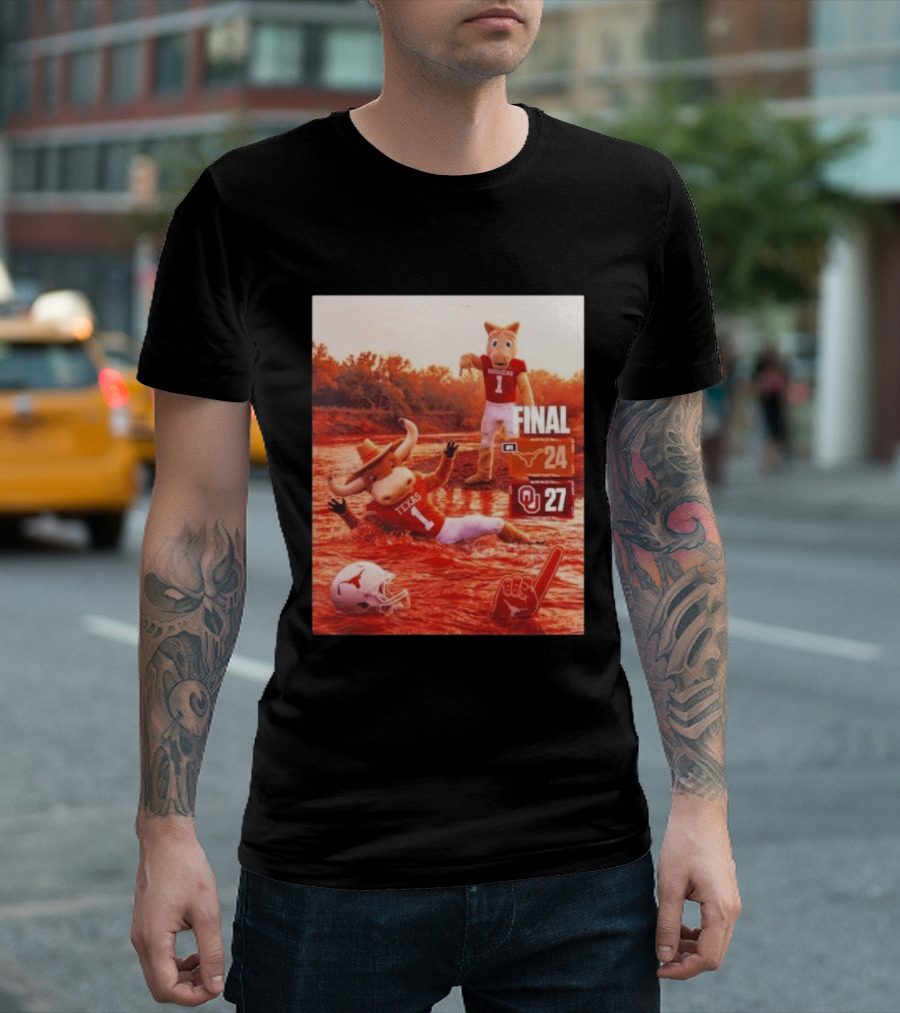 Texas Vs Oklahoma Final Score Longhorns 24 Sooners 27 T-Shirt