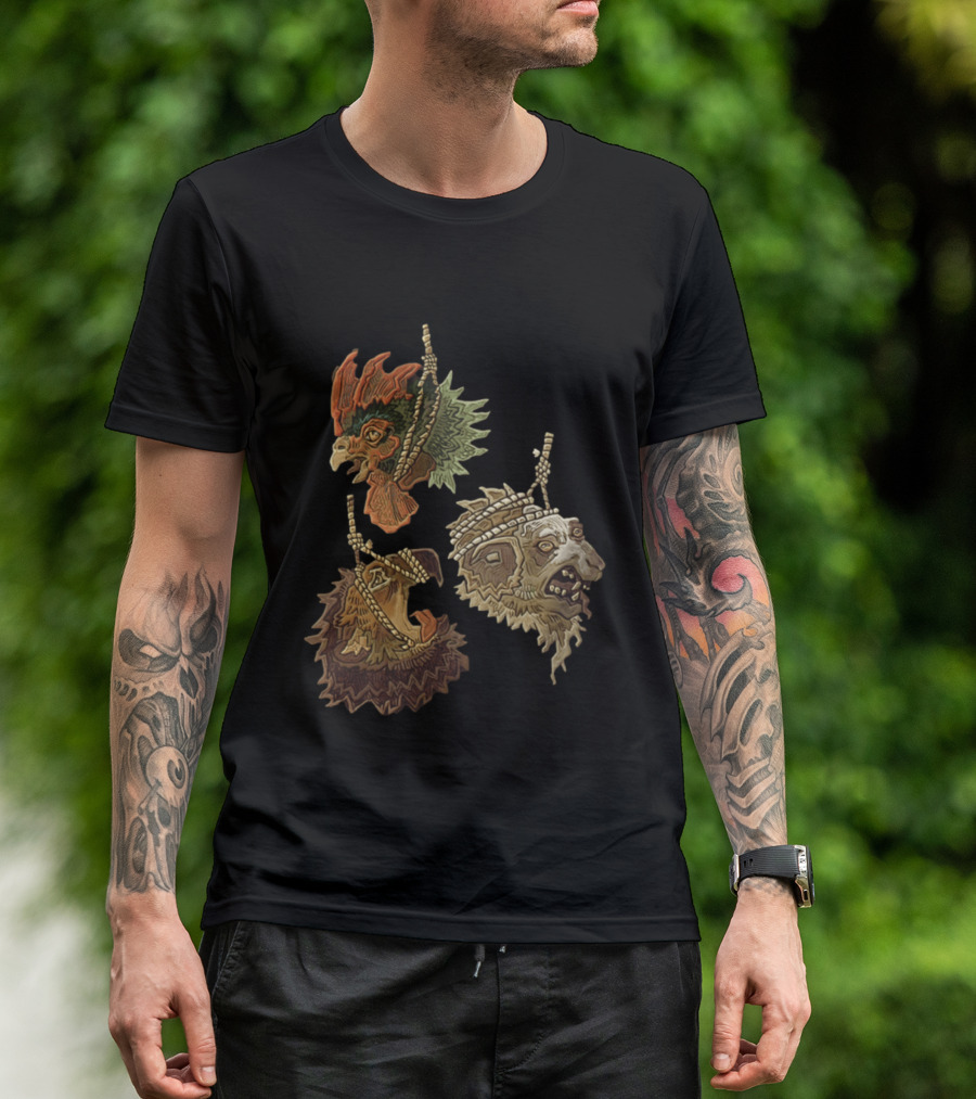 Three Severed Animal Heads With Nooses Vivid T-Shirt