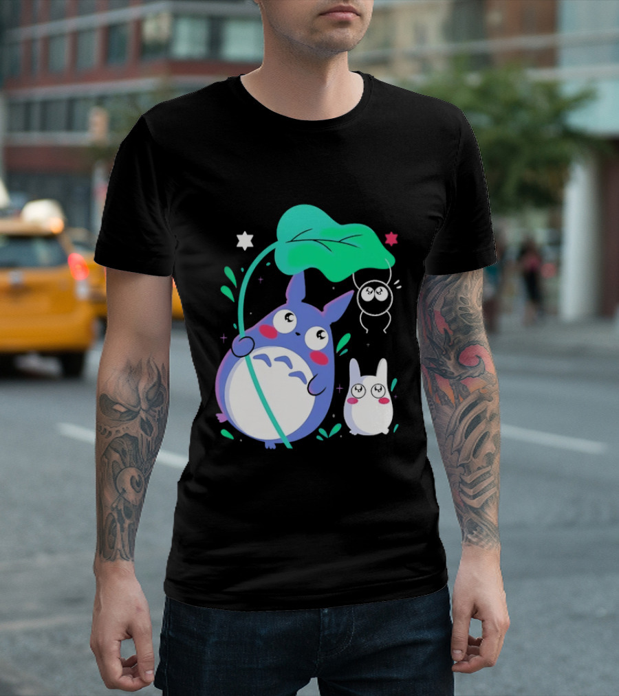 My Neighbor Totoro Soot Sprite Leaf Art Studio Ghibli Characters T-Shirt