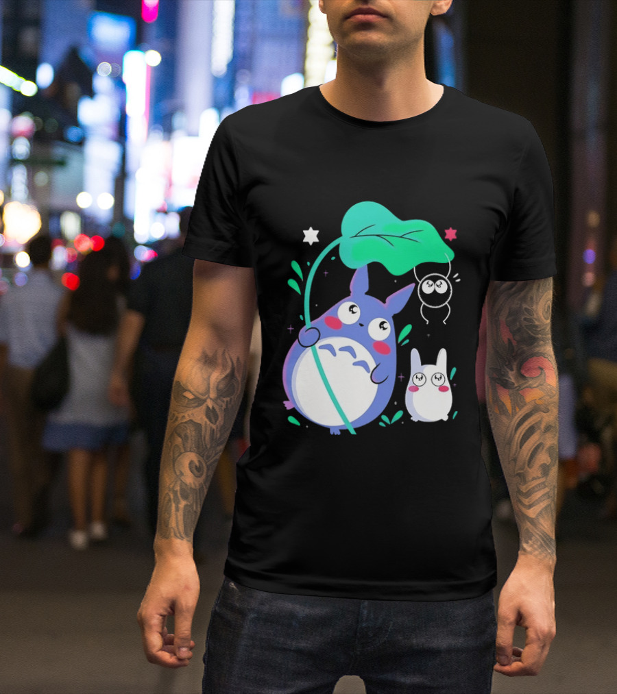 My Neighbor Totoro Soot Sprite Leaf Art Studio Ghibli Characters T-Shirt