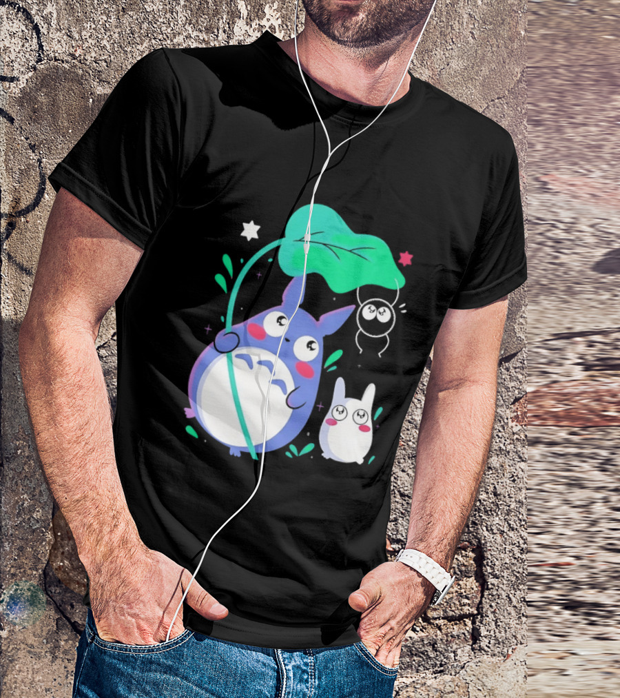 My Neighbor Totoro Soot Sprite Leaf Art Studio Ghibli Characters T-Shirt