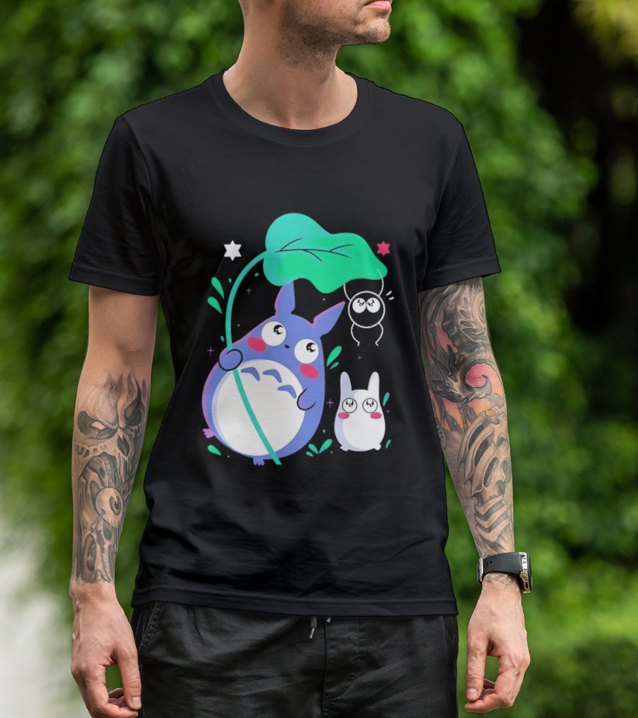 My Neighbor Totoro Soot Sprite Leaf Art Studio Ghibli Characters T-Shirt