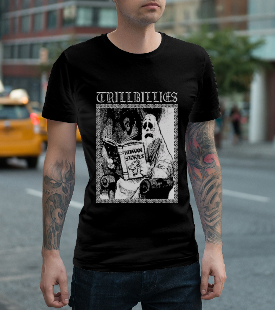 Trillbillies Human Stories Podcast Ghost Reading Spooky T-Shirt