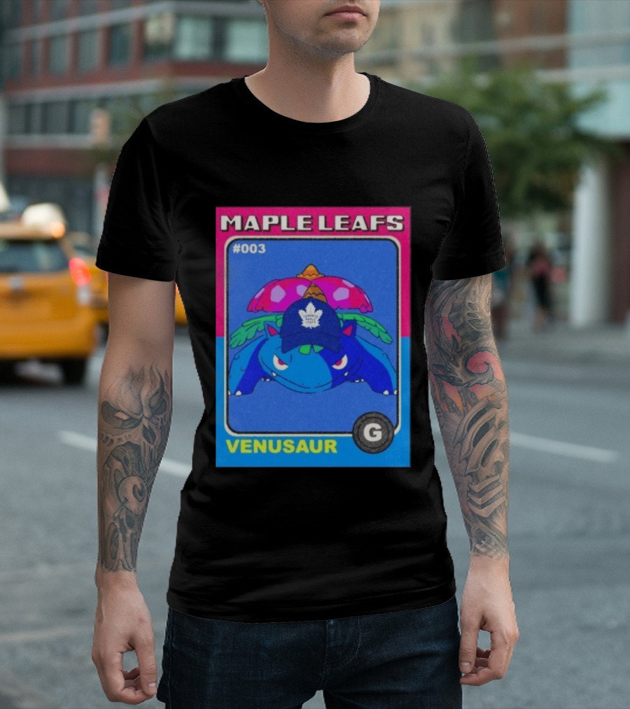Venusaur Toronto Maple Leafs 003 Trading Card Blue Hat Edition T-Shirt