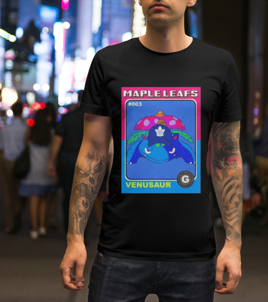 Venusaur Toronto Maple Leafs 003 Trading Card Blue Hat Edition T-Shirt