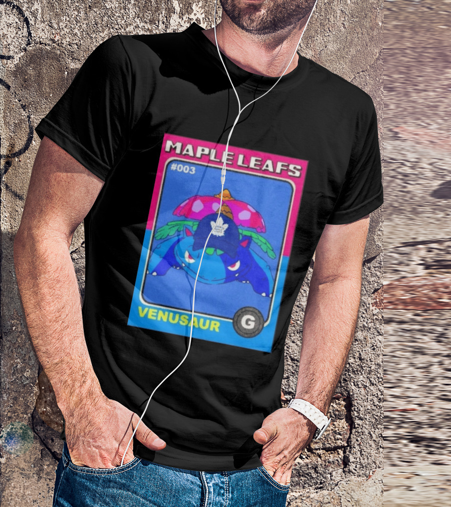 Venusaur Toronto Maple Leafs 003 Trading Card Blue Hat Edition T-Shirt
