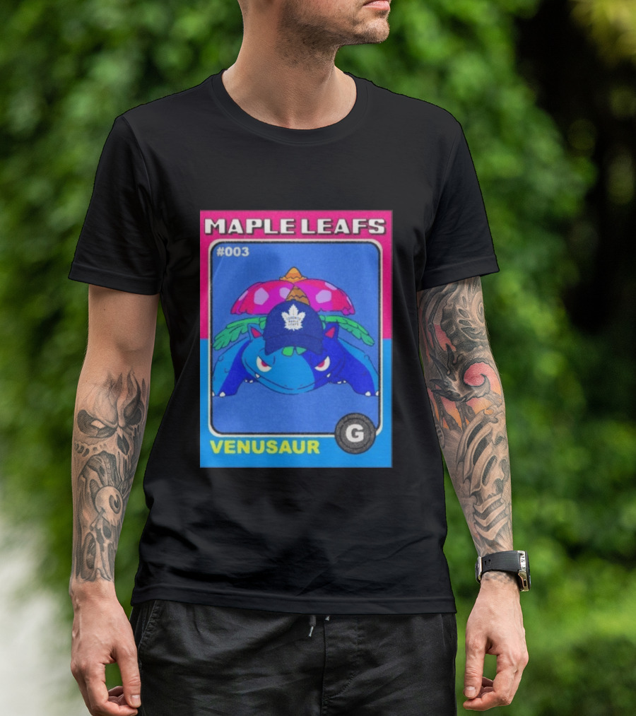Venusaur Toronto Maple Leafs 003 Trading Card Blue Hat Edition T-Shirt