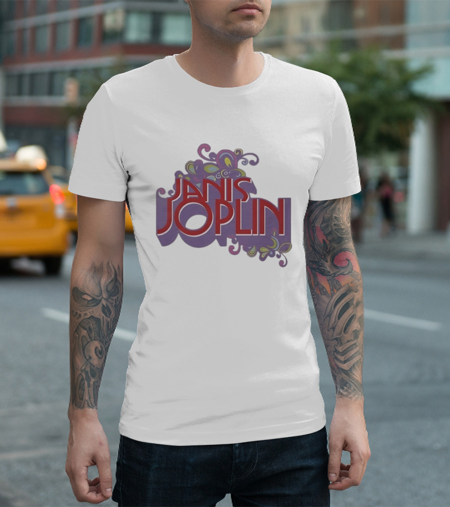 Janis Joplin Psychedelic Floral Rock Music T-Shirt