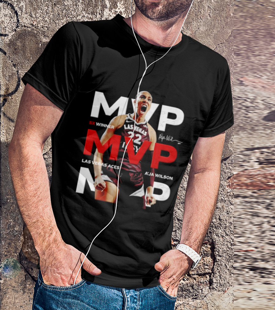 Las Vegas Aces A'ja Wilson 5X MVP Winner T-Shirt