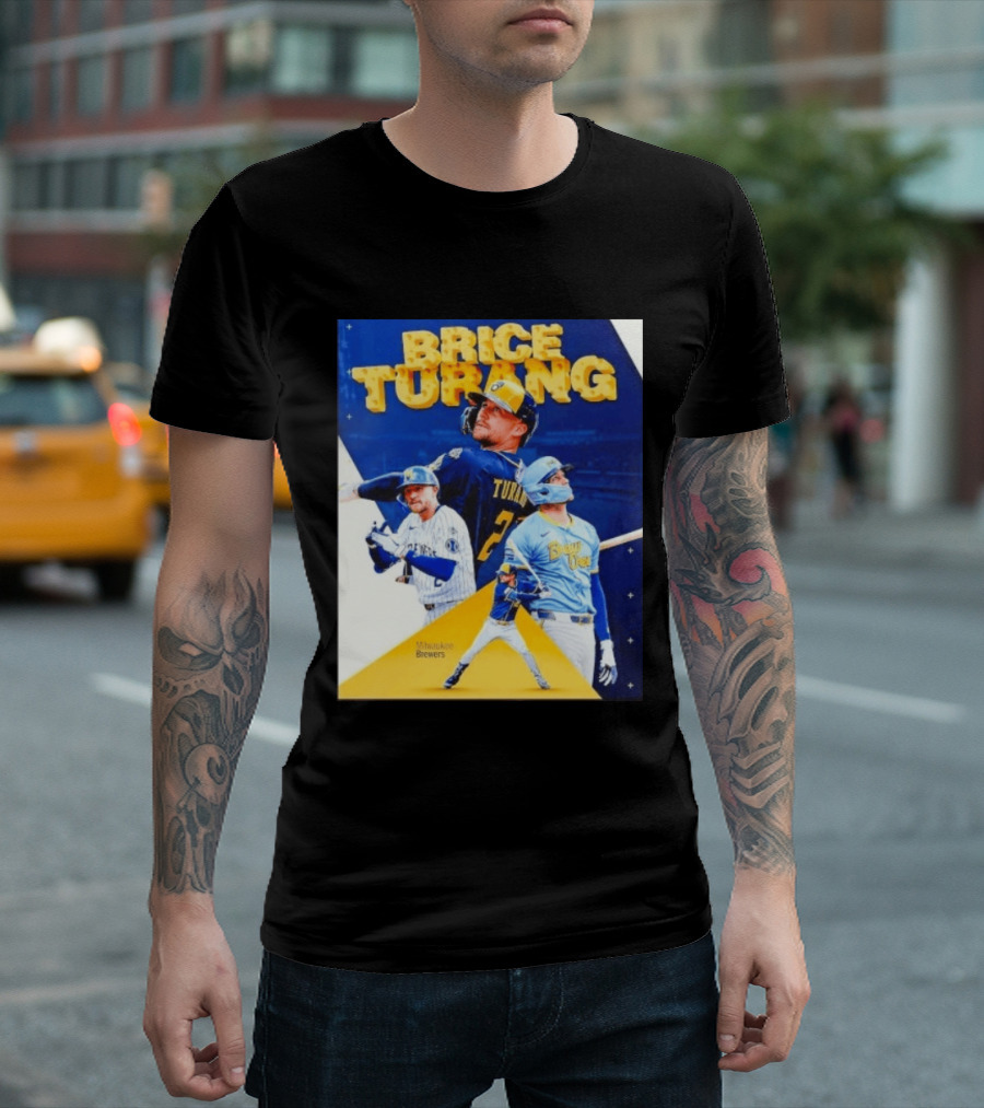 Brice Turang Milwaukee Brewers MLB Player Collage T-Shirt