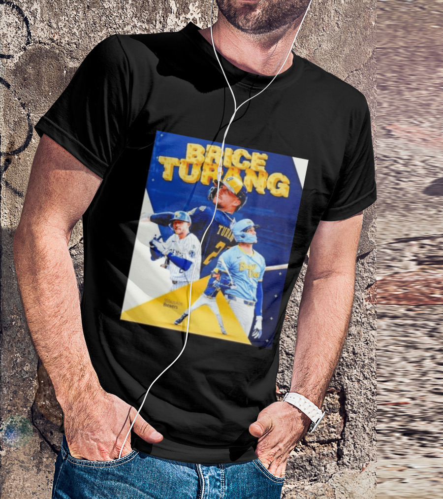 Brice Turang Milwaukee Brewers MLB Player Collage T-Shirt