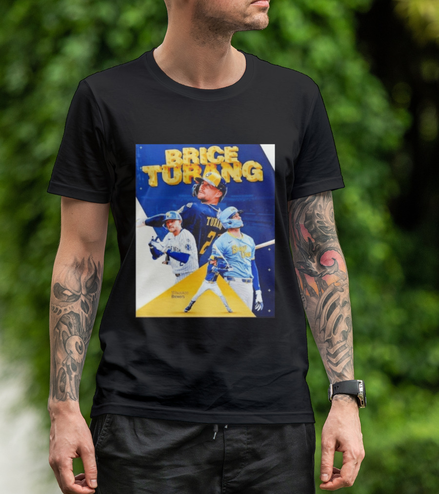 Brice Turang Milwaukee Brewers MLB Player Collage T-Shirt