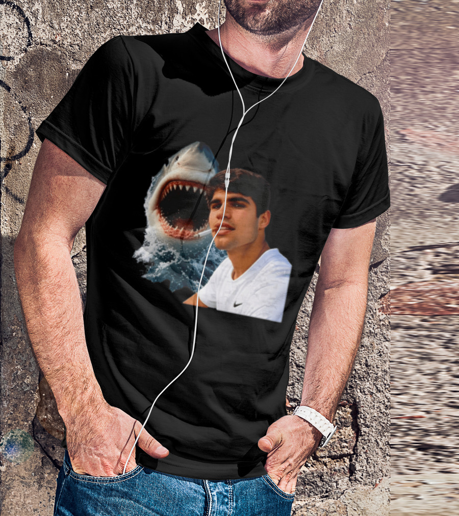 Carlos Alcaraz Smoking Shark Meme T-Shirt