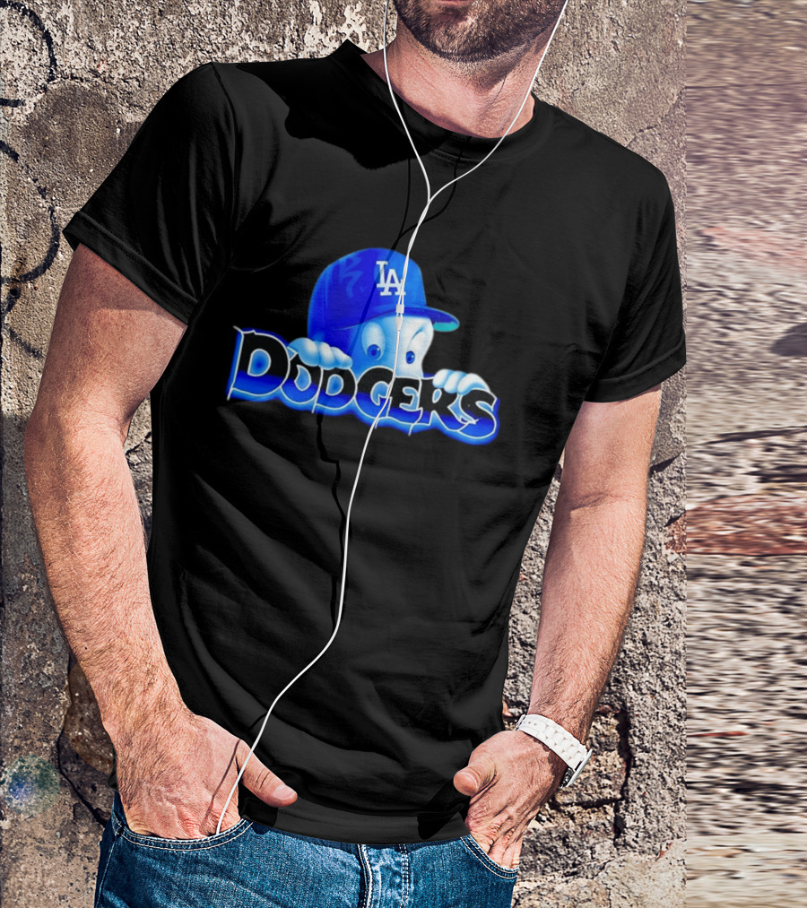 Casper Dodgers Los Angeles Baseball Cap Ghost T-Shirt