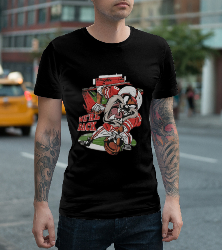 Nebraska Cornhuskers Tasmanian Devil We're Back Football Stadium T-Shirt