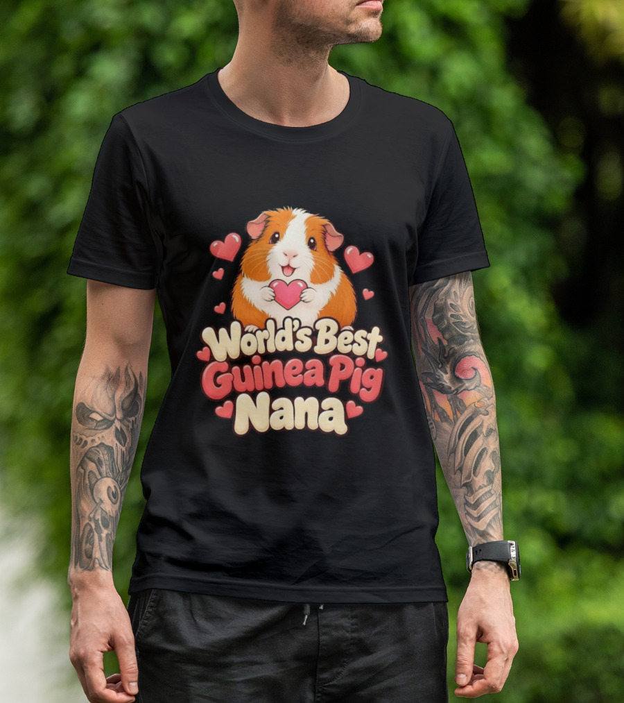 World's Best Guinea Pig Nana Heartwarming Gift For Grandmother T-Shirt