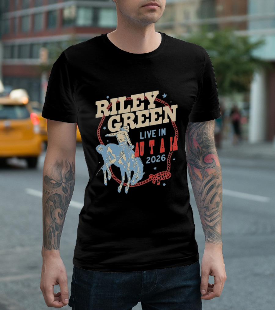 Riley Green Live In Australia 2026 Country Music Cowboy Rodeo T-Shirt