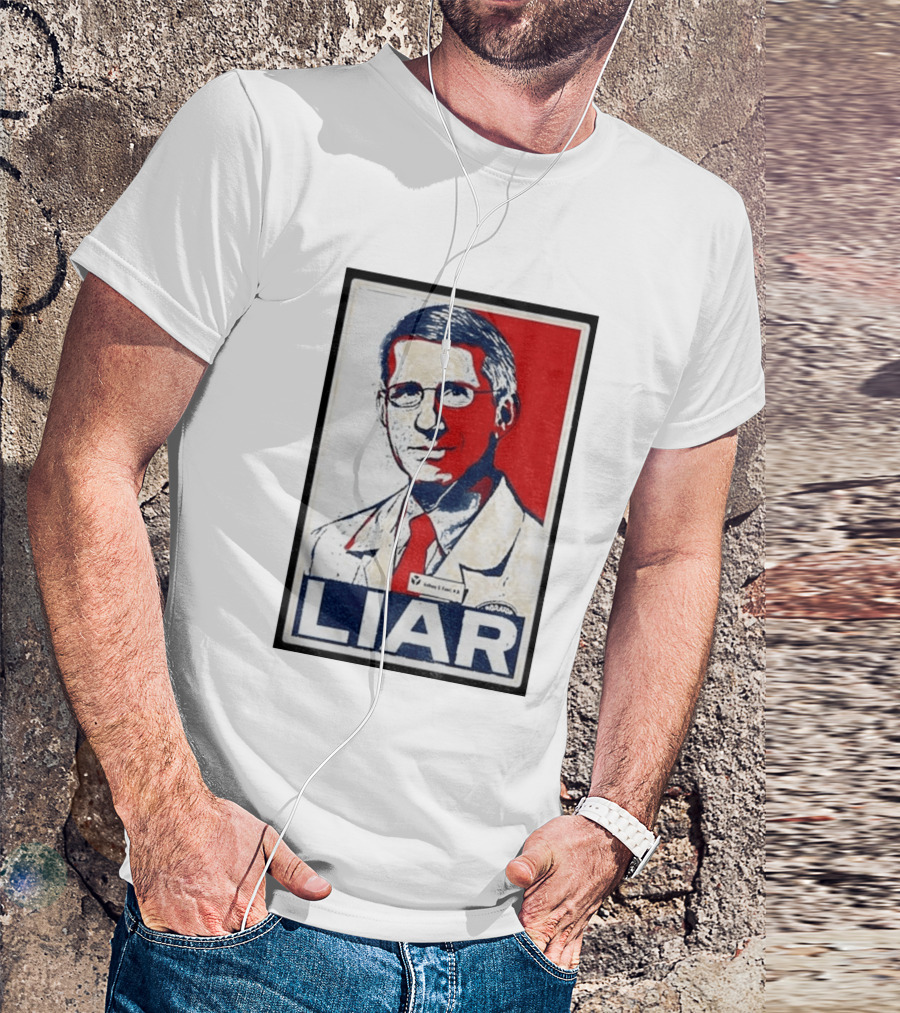 Dr Fauci Liar Political Parody Red White Blue T-Shirt