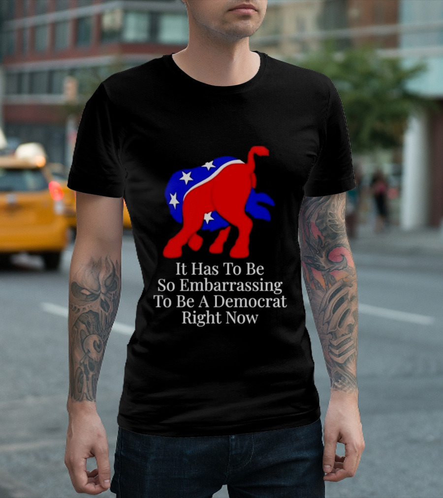 Embarrassing To Be A Democrat Right Now With Donkey Stars T-Shirt