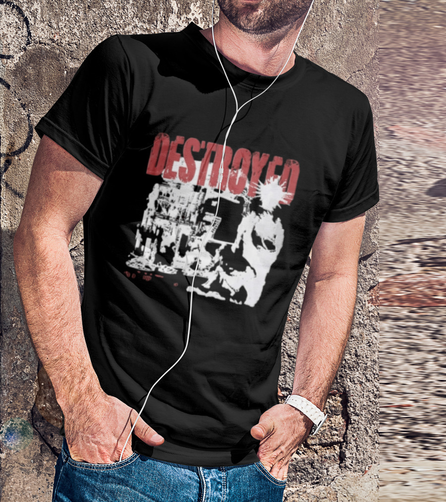 Sacred Reich Destroyed 1993 Ruined Building Spiky Figure T-Shirt