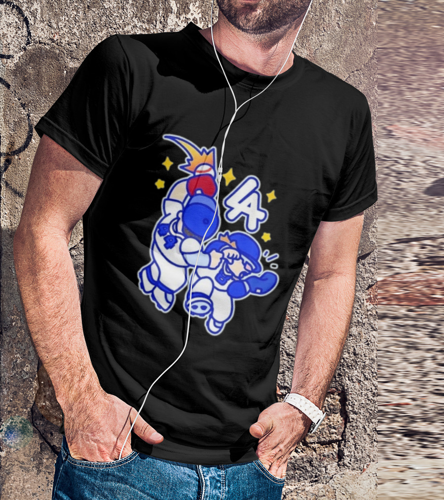 Shohei Ohtani Mookie Betts Cartoon LA Dodgers Baseball Clash T-Shirt