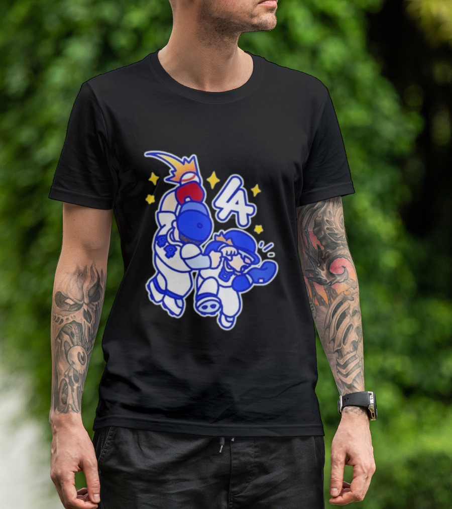 Shohei Ohtani Mookie Betts Cartoon LA Dodgers Baseball Clash T-Shirt