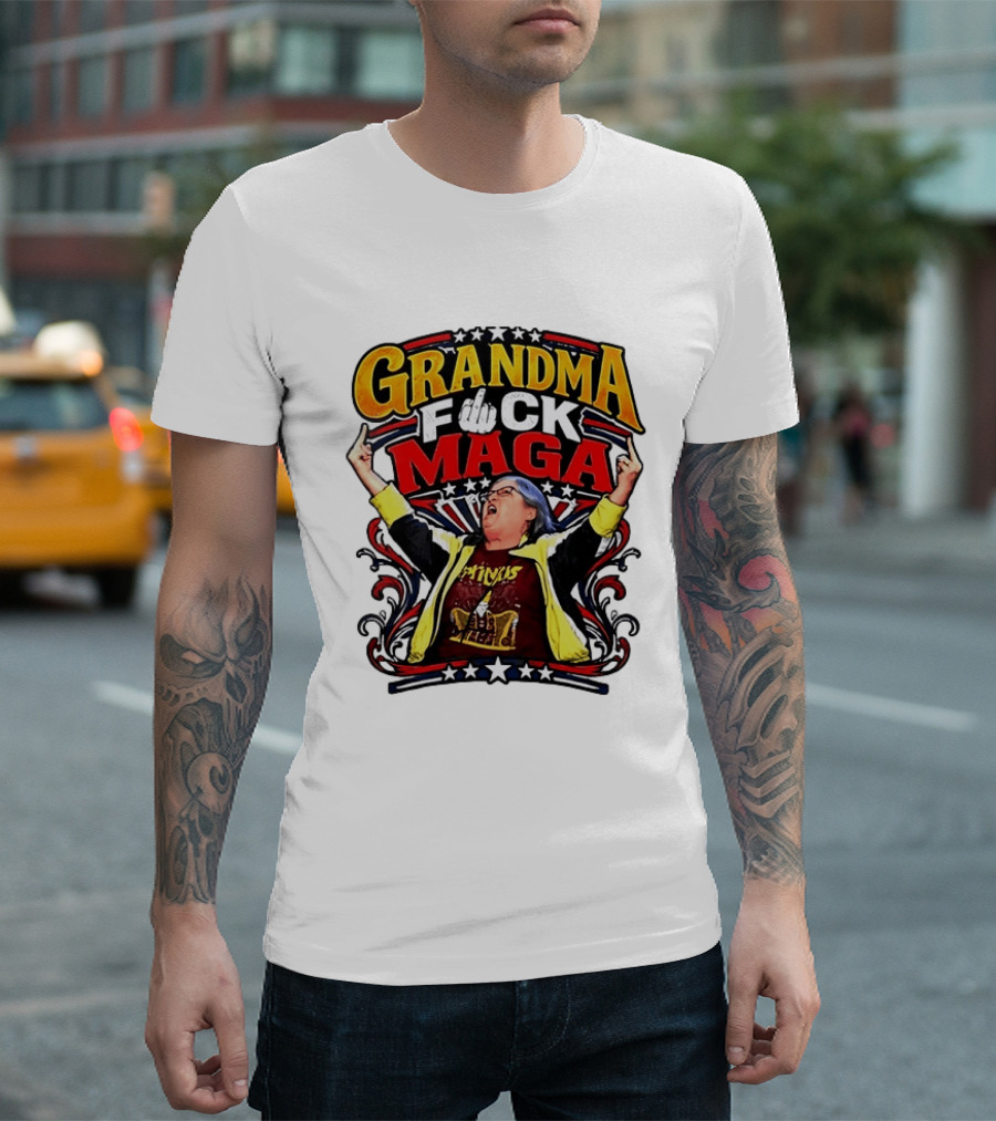 Grandma Fuck Maga Protest Middle Finger Gesture T-Shirt