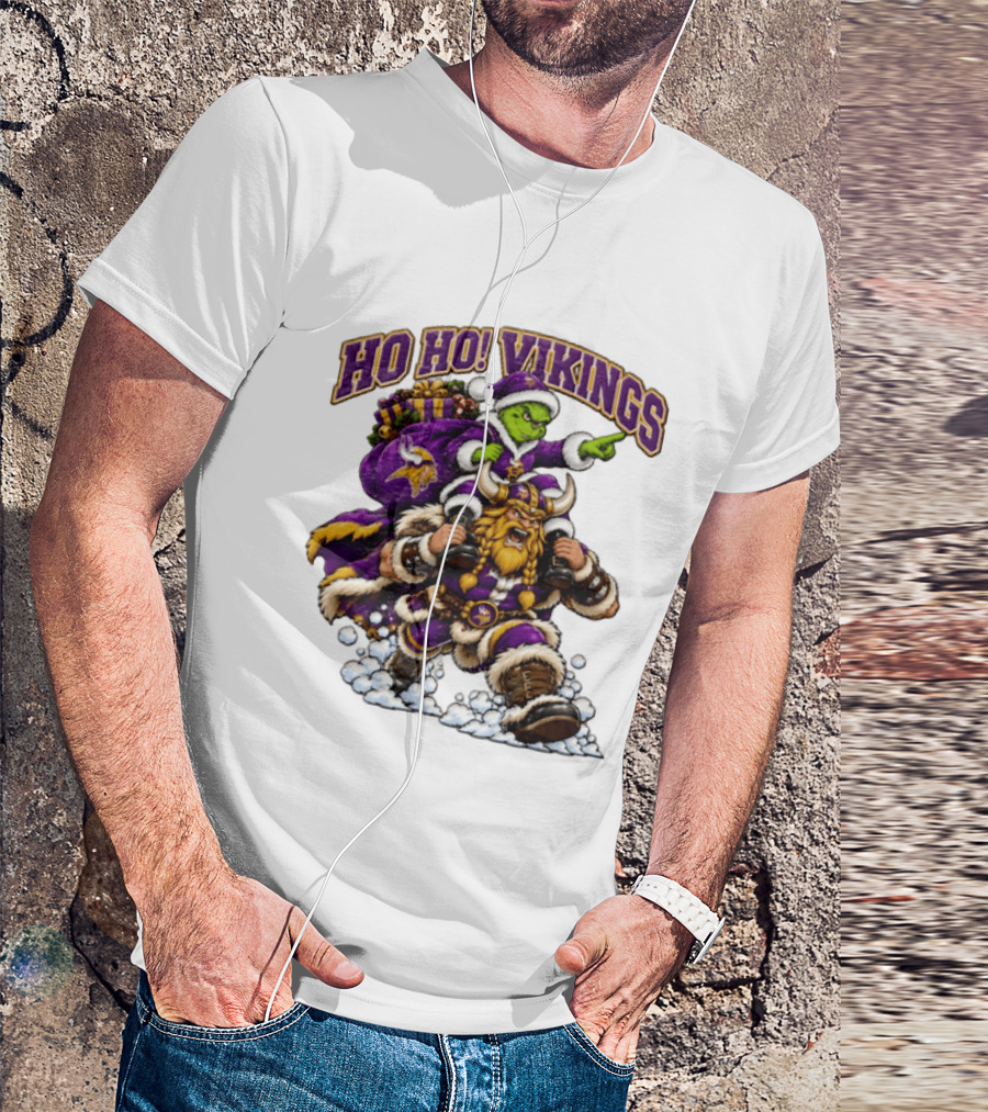 Ho Ho Vikings Grinch Christmas Minnesota Football T-Shirt