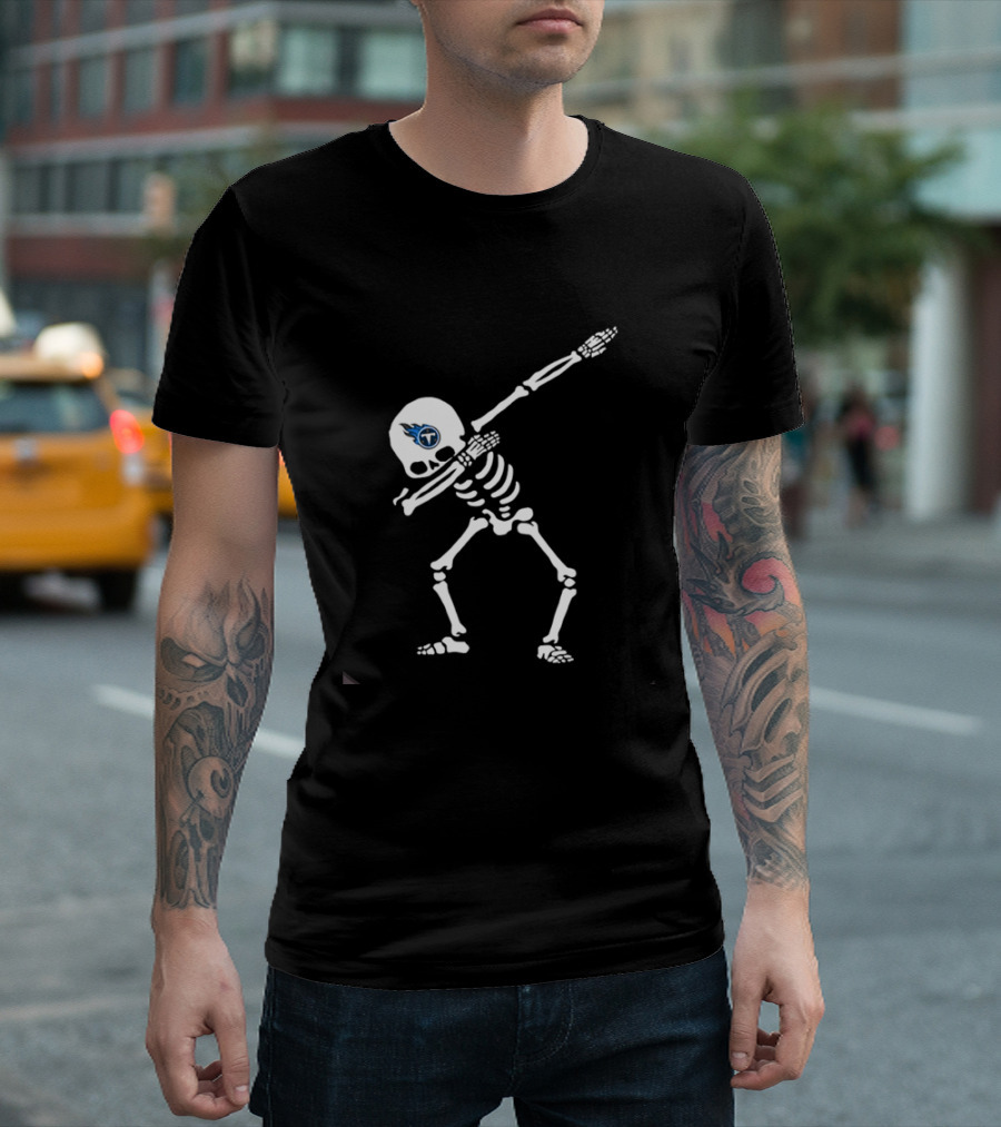 Tennessee Titans Dabbing Skeleton Football Fan T-Shirt