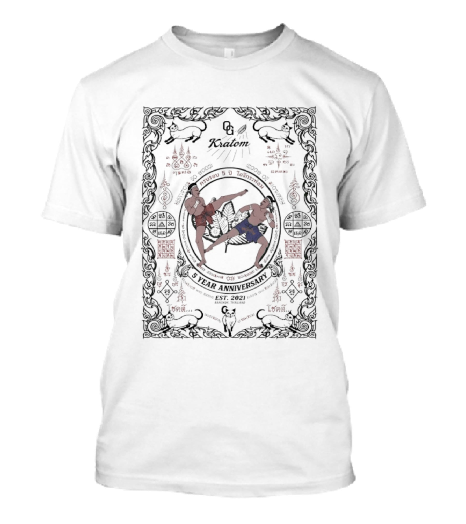 OG Kratom 5 Year Anniversary Muay Thai Celebration Bangkok Thailand T-Shirt