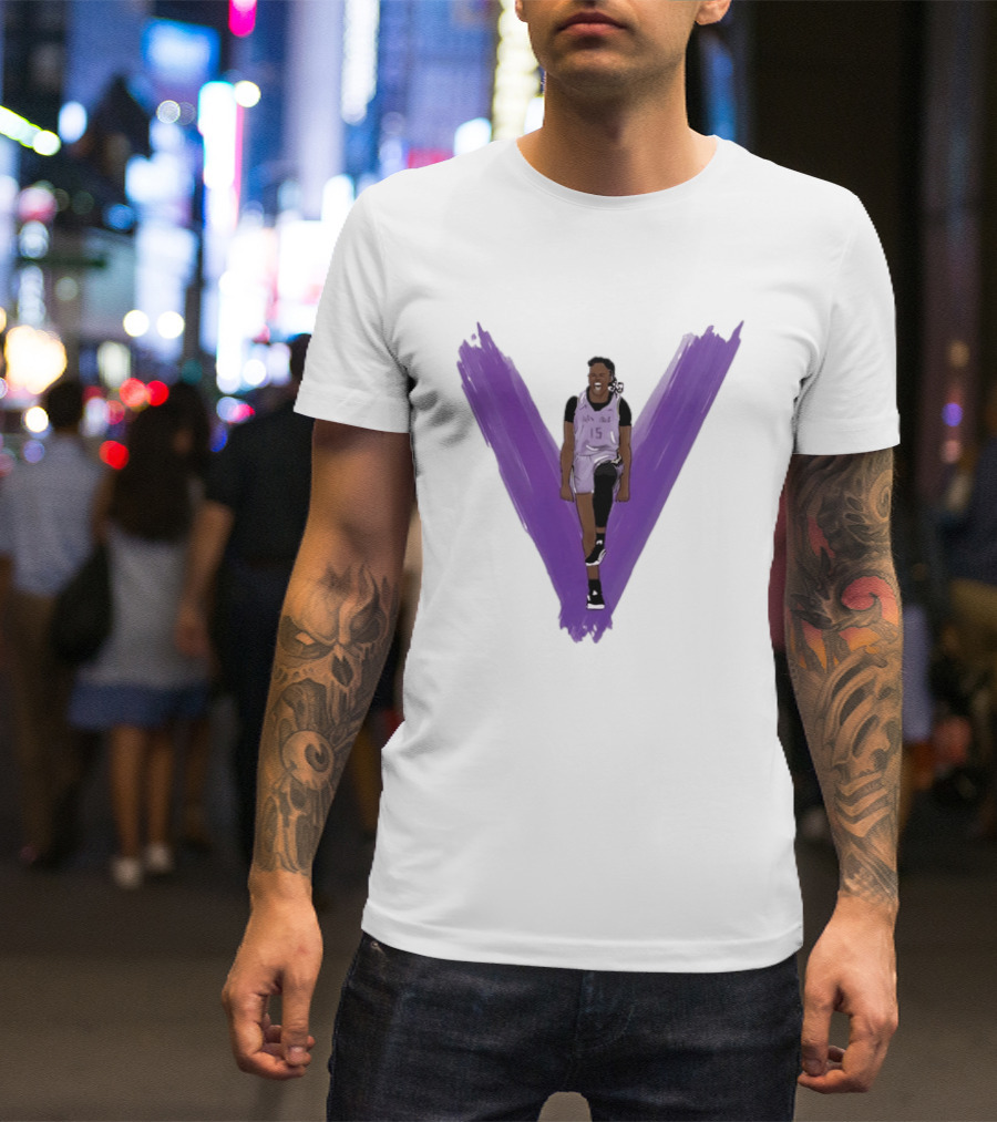 Tiffany Hayes Los Angeles Sparks 15 WNBA Basketball Player Purple V T-Shirt