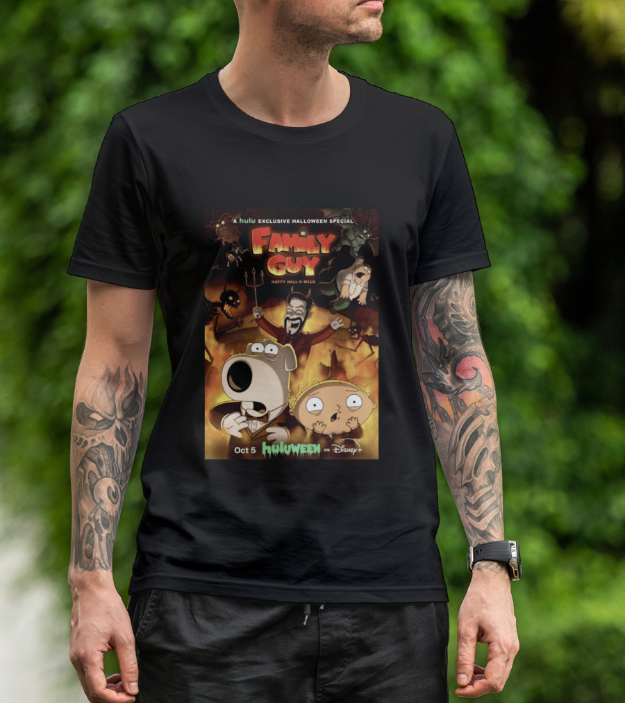 Hulu Exclusive Halloween Special Family Guy Happy Hell O Ween Oct 5 Huloween On Disney Plus T-Shirt