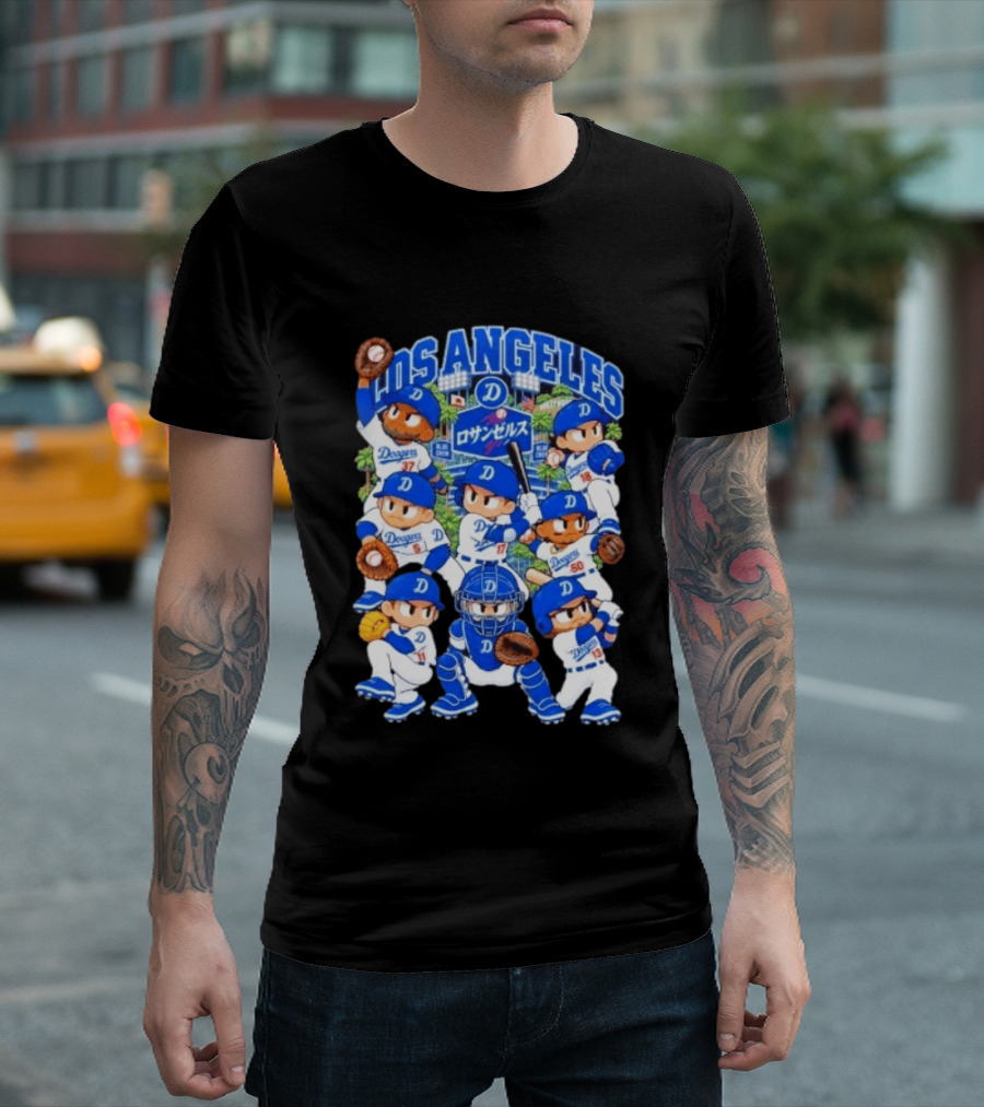 Los Angeles Dodgers 2026 Postseason Animated Characters Baseball Team Cartoon T-Shirt