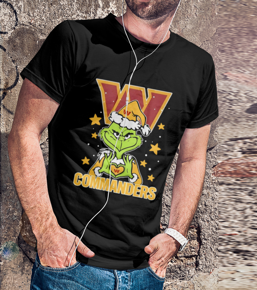 The Grinch Christmas W Commanders Football Team T-Shirt