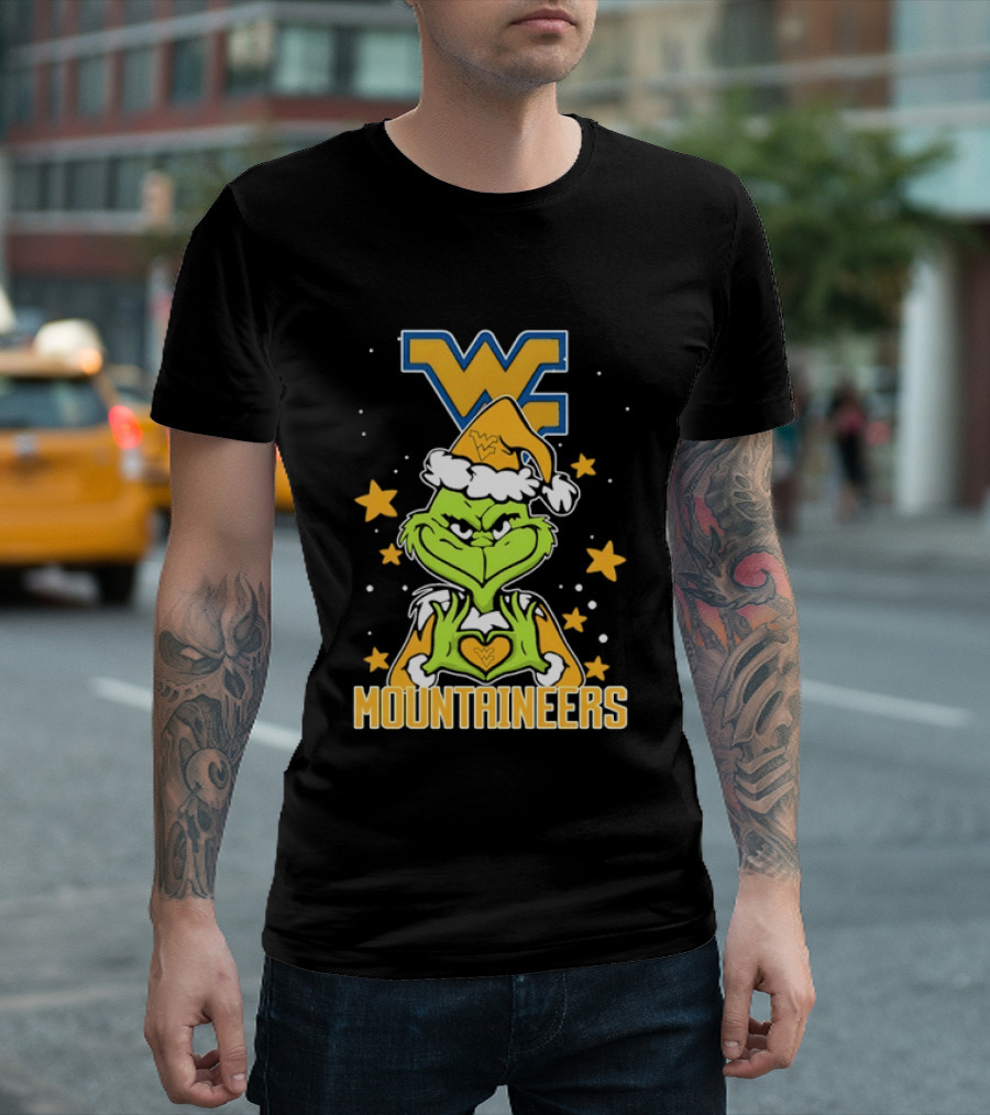West Virginia Mountaineers Christmas Grinch Fan Gear T-Shirt