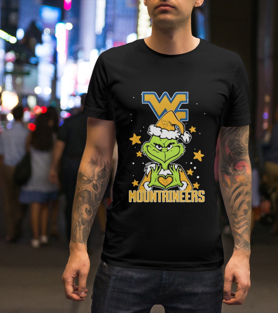 West Virginia Mountaineers Christmas Grinch Fan Gear T-Shirt