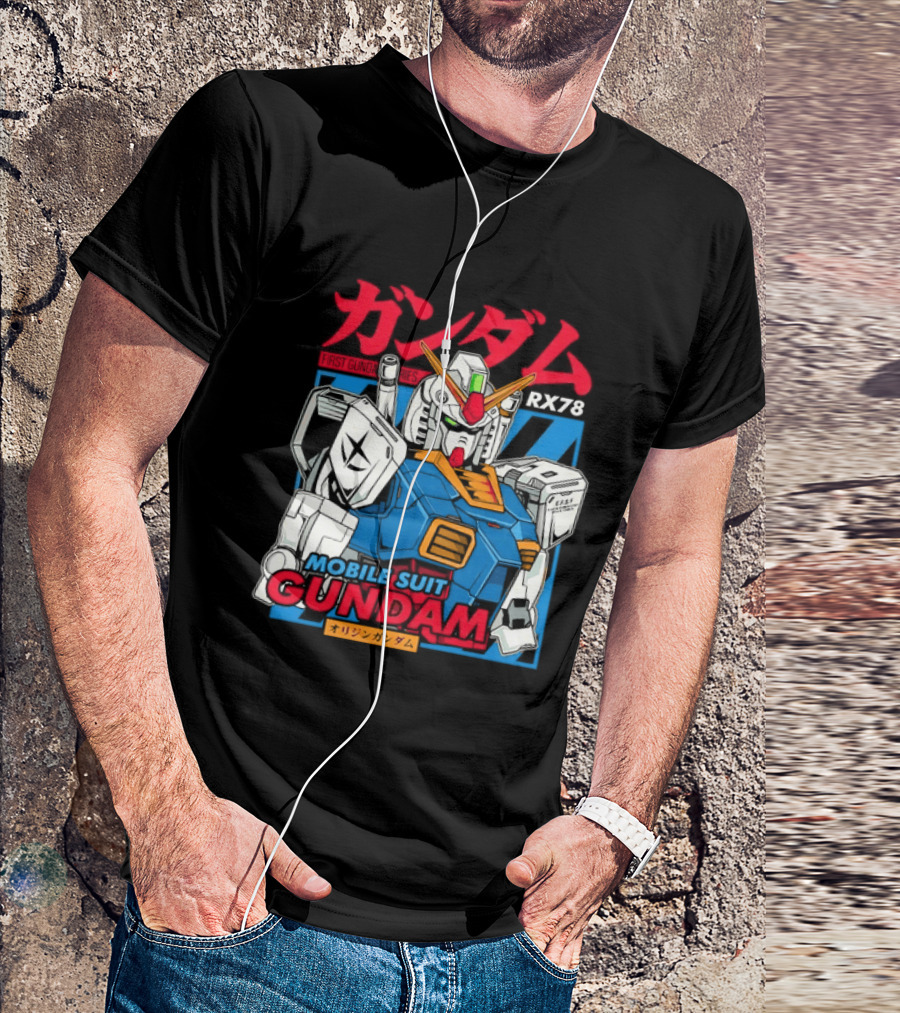 Mobile Suit Gundam RX 78 Iconic First Series Japanese Kanji T-Shirt